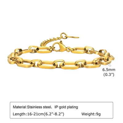 Chain Bracelet Waterproof Stainless Steel 18K Gold PVD Coated detail 5