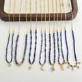 Beaded Necklace Natural Stone Zircon Moon Pendant Waterproof Stainless Steel Bead Chain 4