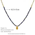 Beaded Necklace Natural Stone Zircon Moon Pendant Waterproof Stainless Steel Bead Chain 5