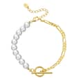 Splice Freshwater Pearl 925 Sterling Silver Cuban Chain Bracelet 1