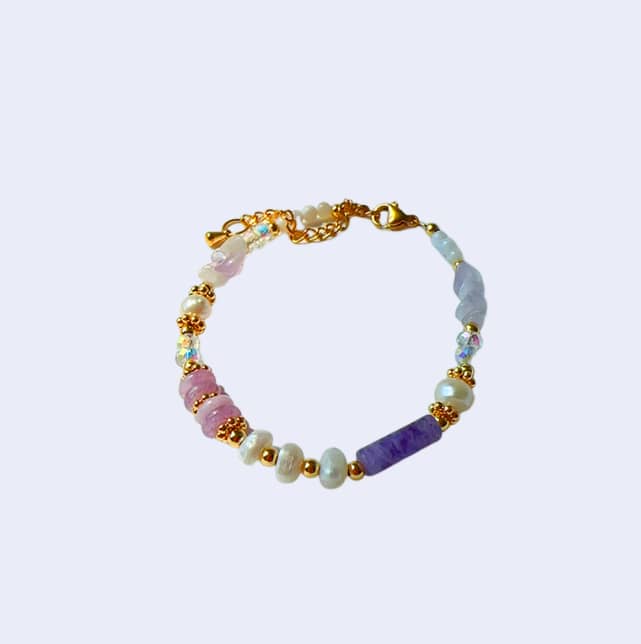 Natural Freshwater Pearl Amethyst Stone Bracelet - main