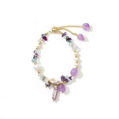 Vintage Natural Freshwater Purple Baroque Pearl Bracelet detail 2