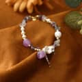 Vintage Natural Freshwater Purple Baroque Pearl Bracelet 5