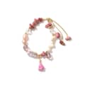 Vintage Natural Freshwater Baroque Pearl Red Crystal Bracelet 1