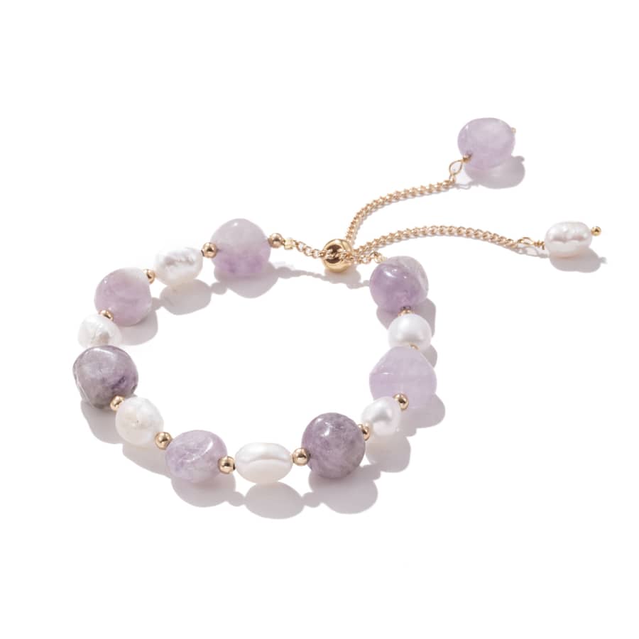 Natural Freshwater Pearl Purple Stone Bracelet - main