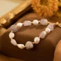 Natural Freshwater Pearl Purple Stone Bracelet 6