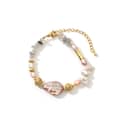 Vintage Natural Baroque Freshwater Pearl Purple Stone Bracelet 1