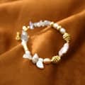 Vintage Natural Baroque Freshwater Pearl Purple Stone Bracelet 6