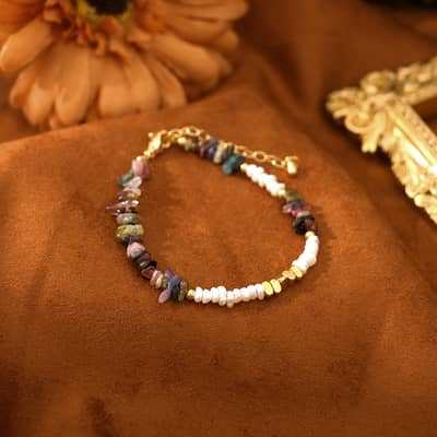 Natural Freshwater Pearl Irregular Stone Bracelet detail 2