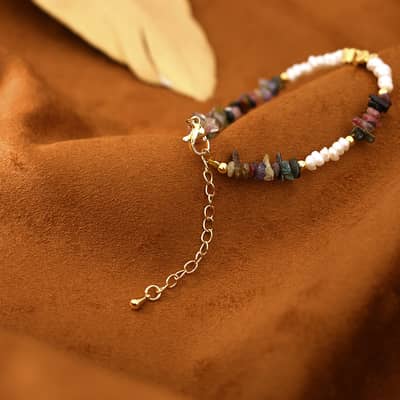 Natural Freshwater Pearl Irregular Stone Bracelet detail 5