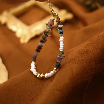 Natural Freshwater Pearl Irregular Stone Bracelet detail 6