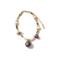 Vintage Natural Baroque Freshwater Pearl Purple Pearl Charm Bracelet 1