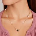 Elegant Freshwater Pearl Choker Necklace Classic Heart Locket Charm Pendant 2