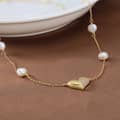 Elegant Freshwater Pearl Choker Necklace Classic Heart Locket Charm Pendant 3