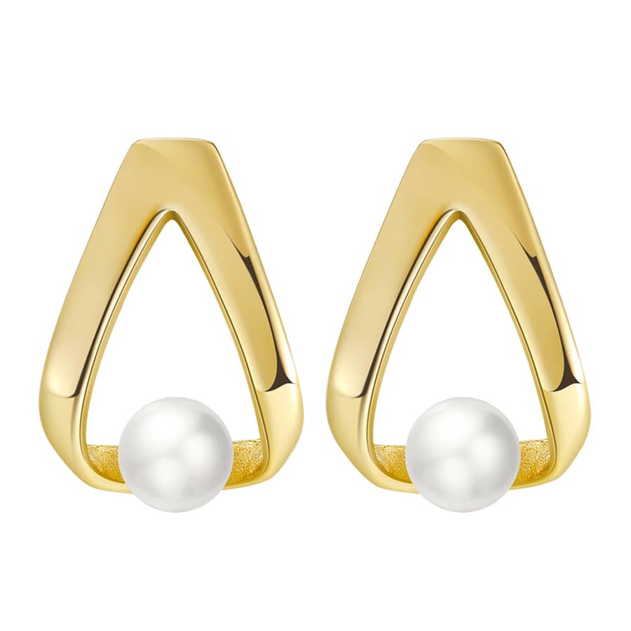 Natural Pearl Stud Earrings S925 Sterling Silver 4.5-5mm Large Pearl Stud Earrings - main