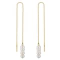925 Sterling Silver Dangle Long Chain Tassel Threader Fringe Baroque Freshwater Pearl Drop Earrings 1