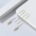 925 Sterling Silver Dangle Long Chain Tassel Threader Fringe Baroque Freshwater Pearl Drop Earrings 2