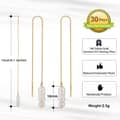 925 Sterling Silver Dangle Long Chain Tassel Threader Fringe Baroque Freshwater Pearl Drop Earrings 6