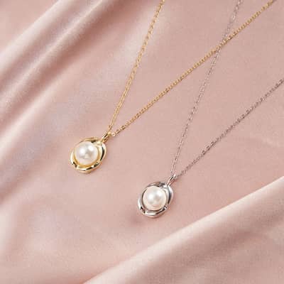 Fashion 925 Sterling Silver Shell Pearl Collarbone Necklace 14K Gold Plated Niche Design detail 1