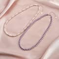 Mixed Color Shell Pearl 6mm Beaded Imitation Shell Beads 925 Sterling Silver Necklace 2