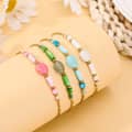Titanium Steel Natural Stone Shell Beaded Bracelet 1