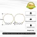 Hoop Earrings with Mabe Pearl Baroque Shape White 925 Sterling Silver 14K Gold Plated 6