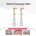 925 Sterling Silver 14K Gold Plate Irregular Baroque Natural Freshwater Pearl Drop Earrings 2