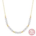 Freshwater Pearl Beaded Necklace 925 Sterling Silver Pearl Choker 5
