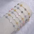 Lucky Shell Pearl Clover Bracelet 925 Silver Rhodium Plated White Pearl Four Leaf Clover 2