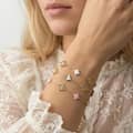 Lucky Shell Pearl Clover Bracelet 925 Silver Rhodium Plated White Pearl Four Leaf Clover 3