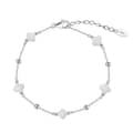 Adjustable 925 Sterling Silver Shell Pearl Four Leaf Bracelet Rhodium Plated Four Clover Bracelet 1