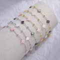 Adjustable 925 Sterling Silver Shell Pearl Four Leaf Bracelet Rhodium Plated Four Clover Bracelet 3