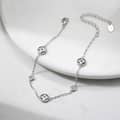Rhodium Plated 925 Silver Four Leaf Clover Bracelet Black Shell Pearl 1