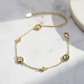 Rhodium Plated 925 Silver Four Leaf Clover Bracelet Black Shell Pearl 2