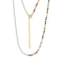Boho Handmade Beaded Choker Colorful Half Bead Half Pearl Necklace 1