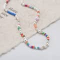 14K Gold Plated 925 Sterling Silver Bohemia Colorful Glass Beads Freshwater Shell Pearl Beaded Necklace 2