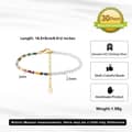 Colorful Tiny Seed Beaded Adjustable Bracelet, Boho Summer Half Pearl Bangle 5