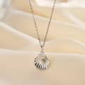 Fashion 925 Sterling Silver Freshwater Pearl 14K Gold Plated Shell Pendant Necklace 4