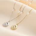 Trendy Snail Necklace 925 Sterling Silver Freshwater Pearl Chain Sea Snail Pendant 2