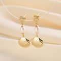 925 Silver Beach Scallop Cowrie Conch Shell Drop Earrings 1