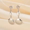 925 Silver Beach Scallop Cowrie Conch Shell Drop Earrings 3