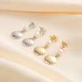 925 Silver Beach Scallop Cowrie Conch Shell Drop Earrings 5