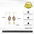 Vintage 925 Sterling Silver Colorful Oil Dropping Conch Starfish Pearl Earrings 5
