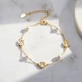 RINNTN Four Leaf Clover Jewellery 925 Sterling Silver Charm Mother of Pearl Bracelet Bangle 5
