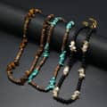 Natural Stone Sea Shell Turquoise Clips Beach Necklace With Handmade Coconut Shell Beaded Surfing 1
