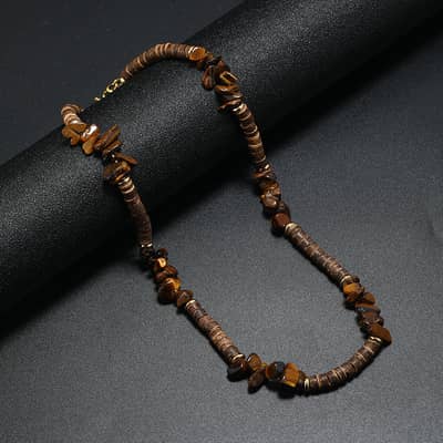 Natural Stone Sea Shell Turquoise Clips Beach Necklace With Handmade Coconut Shell Beaded Surfing detail 2
