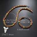 Vintage Resin Shark Tooth Necklace Set With Wooden Beaded Coconut Shell Bracelet 5
