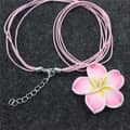 Multi Color Frangipani Flower Necklace & Artificial Plumeria Earrings Set Hawaii Summer Beach Jewelry 6