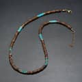 Vintage Boho Handmade Natural Rectangle Energy Stone Necklace With Summer Beach Coconut Beaded Choker 4