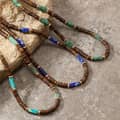 Vintage Boho Handmade Natural Rectangle Energy Stone Necklace With Summer Beach Coconut Beaded Choker 6